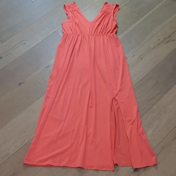 C&C California | Dresses | Cc California Maxi Dress Womens Sz Xl Coral  Sleeveless Vneck Summer Dress | Poshmark